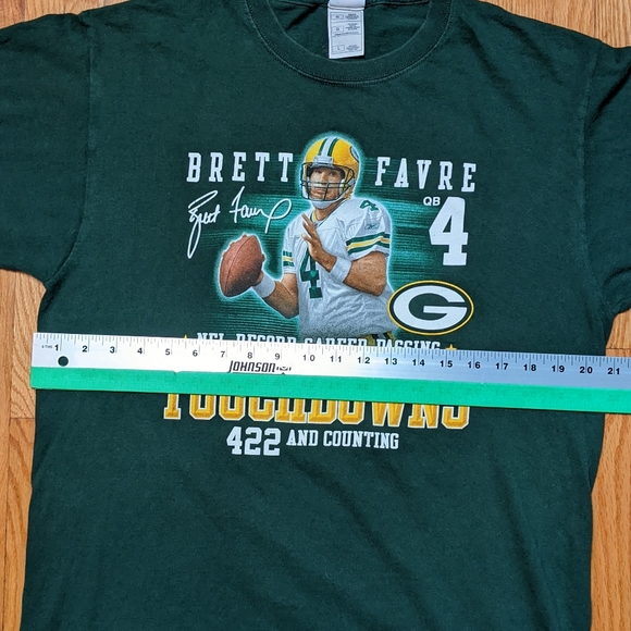 NFL Brett Farve Quarterback Record Shirt Green Bay Packers Large Men's Football - Picture 9 of 13